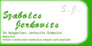 szabolcs jerkovits business card